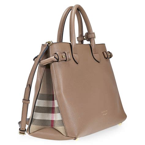 burberry medium banner house check leather tote|burberry banner house.